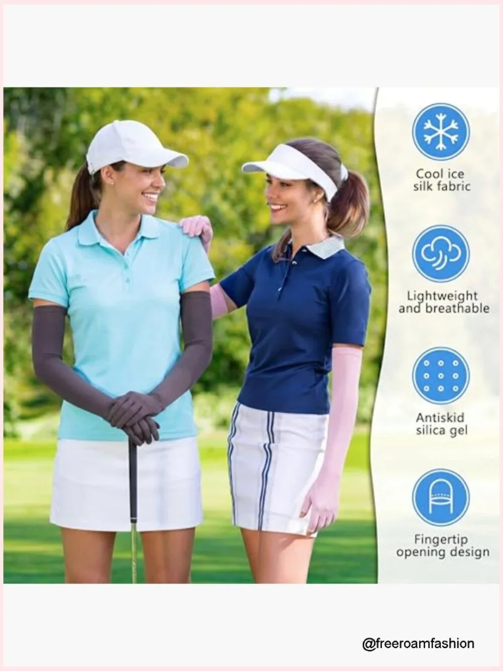 2 Pairs UV Long Sun Gloves Women's Sunblock Driving Non Slip Full Finger Arm